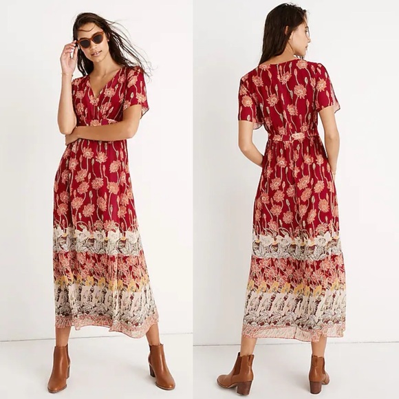 Madewell Dresses & Skirts - Madewell Tulip-Sleeve Maxi Dress in Sunflowers size 10